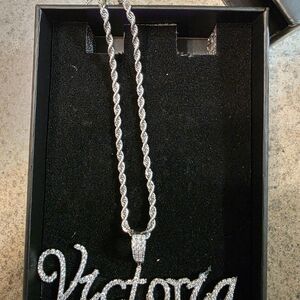 Silver Name Pendant Necklace
